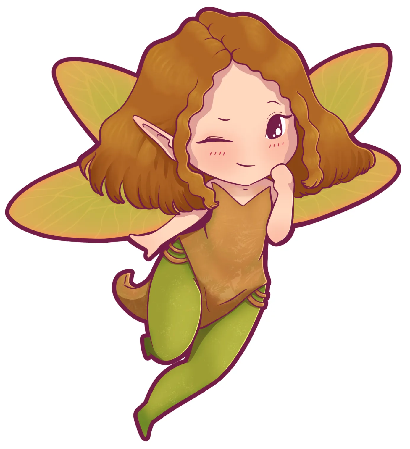 Autumn fairy chibi sticker design