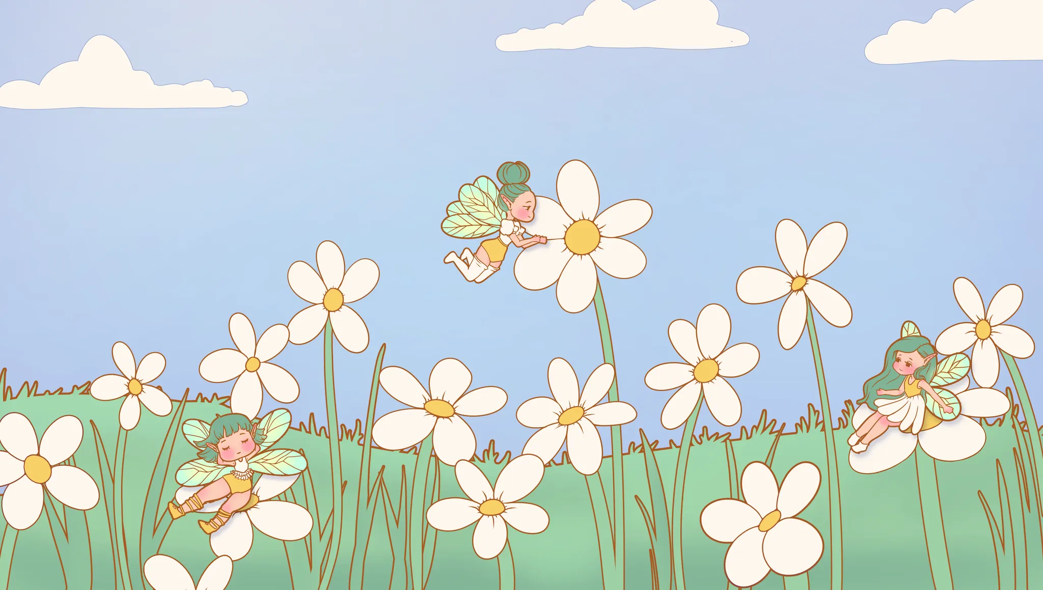 Daisy Fairy collection wallpaper
