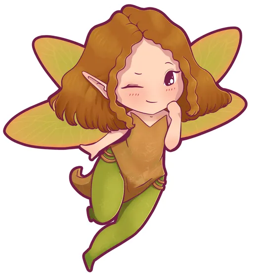 Autumn fairy chibi sticker design